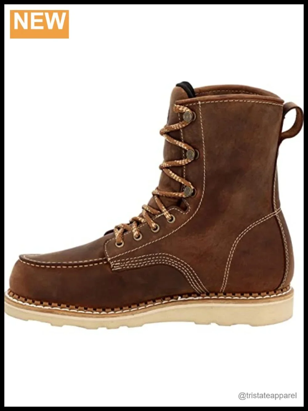 Waterproof Full-Grain Leather Work Boots with AMP Insole